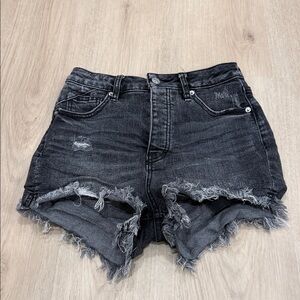 We the free 26 Distressed Black Denim Shorts